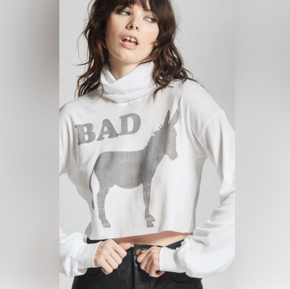 NWOT Recycled Karma Bad a** cropped long sleeve
